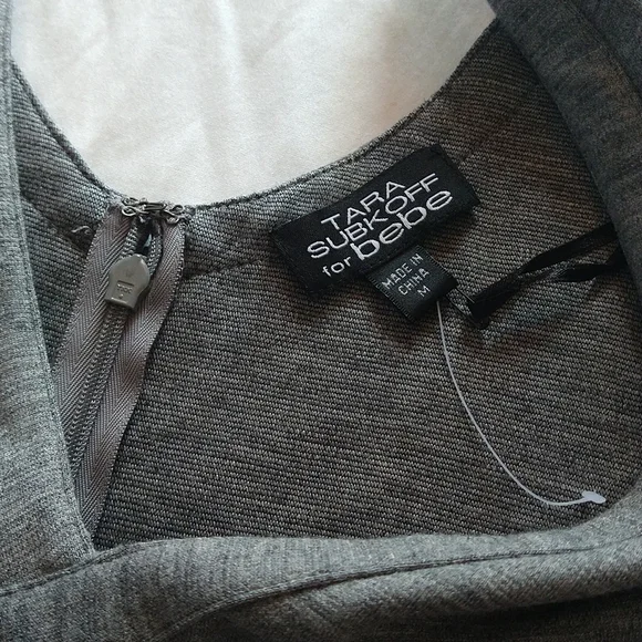 Gray Wool Blend Imperial Tank Mini Dress Sleeveless V-Neck Pockets Size Medium - Picture 13 of 16